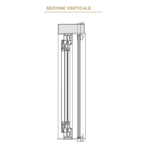 Zanzariera Plissettata apertura laterale ingombro ridotto 22mm